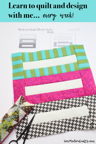 Bolts Block by Amy Ellis for Modern Quilt Block Series